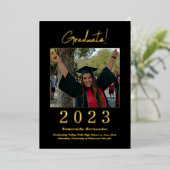 Aankondiging van het Afstuderen Modern Black Gold (Staand Voorkant)