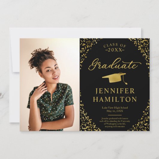 Aankondiging van het Afstuderen Modern Black Gold (Voorkant)