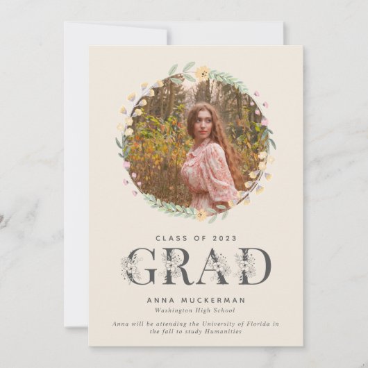 Aankondiging van het Afstuderen op de middelbare s (Voorkant)