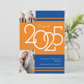 Aankondiging van het Afstuderen Oranje blauwe scho (Staand voorkant)