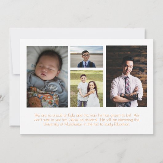 Aankondiging van het Afstuderen Oranje White Schoo (Achterkant)