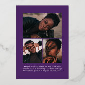 Aankondiging van het Afstuderen Paarse en goudvond (Achterkant)