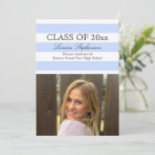 Aankondiging van het Afstuderen Periwinkle Stripe- (Staand voorkant)