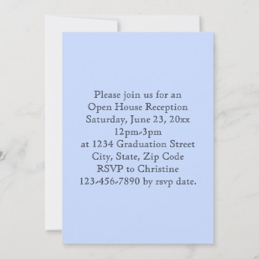 Aankondiging van het Afstuderen Periwinkle Stripe- (Achterkant)