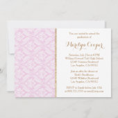 Aankondiging van het Afstuderen Pink Damask Photo (Achterkant)