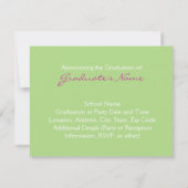 Aankondiging van het Afstuderen Pink en Green Pais (Achterkant)