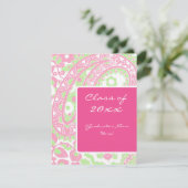 Aankondiging van het Afstuderen Pink en Green Pais (Staand voorkant)