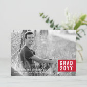 Aankondiging van het Afstuderen Red Tab (Staand voorkant)