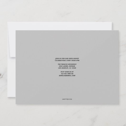 Aankondiging van het Afstuderen Red Tab (Achterkant)