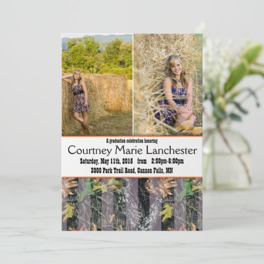 Aankondiging van het Afstuderen Sinaasappel en Cam (Staand voorkant)