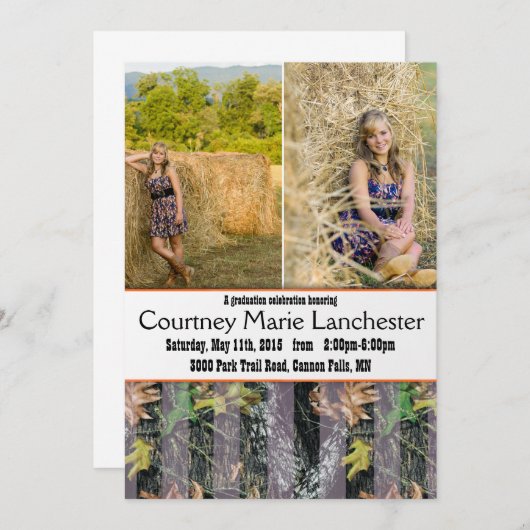 Aankondiging van het Afstuderen Sinaasappel en Cam (Voorkant / Achterkant)