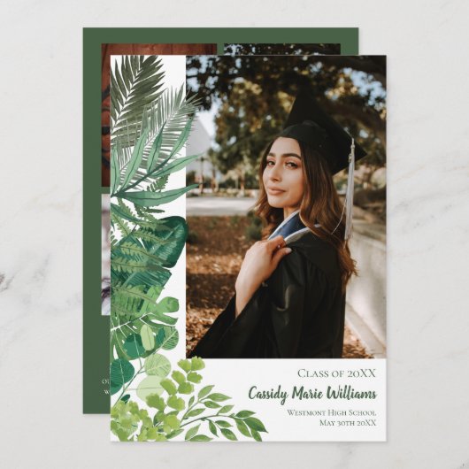 Aankondiging van het Afstuderen Tropische botanisc (Voorkant / Achterkant)