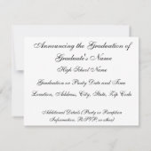 Aankondiging van het afstuderen, uitnodiging (Achterkant)