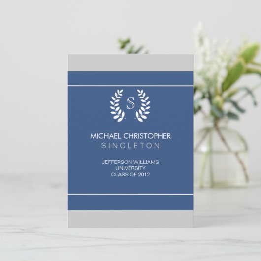 Aankondiging van het Afstuderen University Blue & (Staand voorkant)