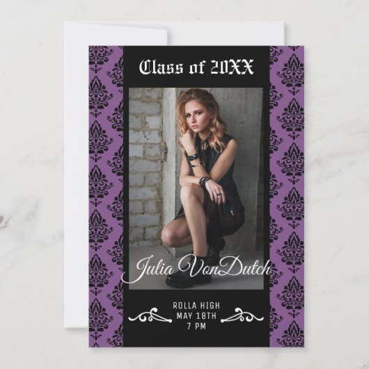 Aankondiging van het Afstuderen van Damask/Party I (Voorkant)