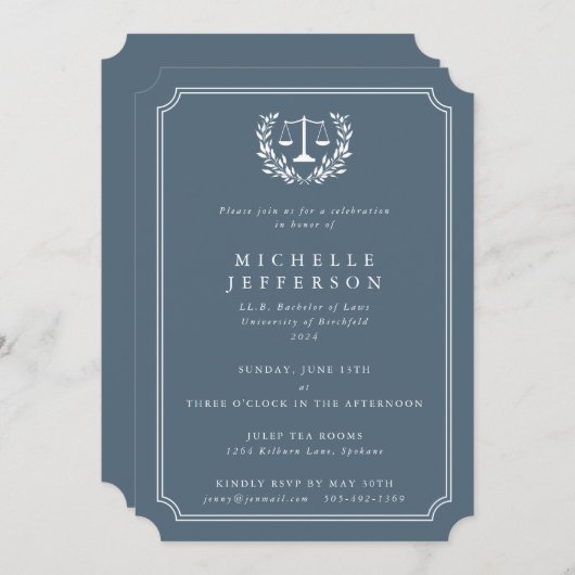 Aankondiging van het Afstuderen van de Blauwe-Grij (Voorkant / Achterkant)