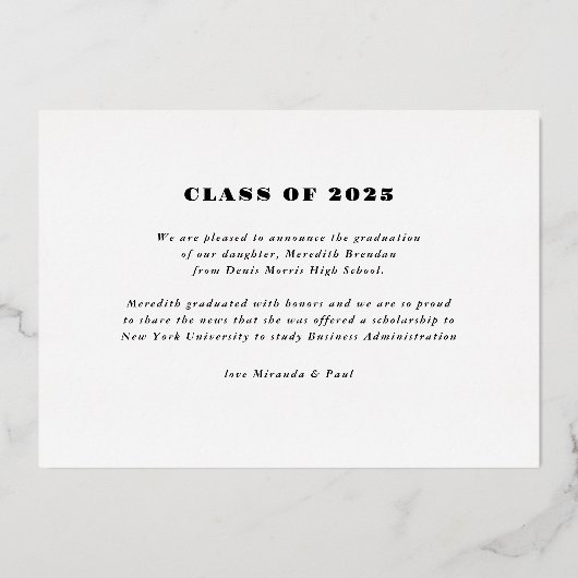 Aankondiging van het Afstuderen van de Folie van d (Achterkant)