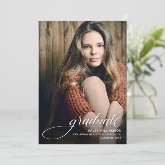 Aankondiging van het Afstuderen van de Foto van he (Staand voorkant)