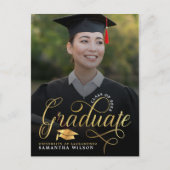 Aankondiging van het Afstuderen van de Foto van he Briefkaart (Voorkant)