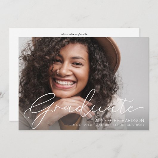 Aankondiging van het Afstuderen van de Foto van Sc (Voorkant / Achterkant)