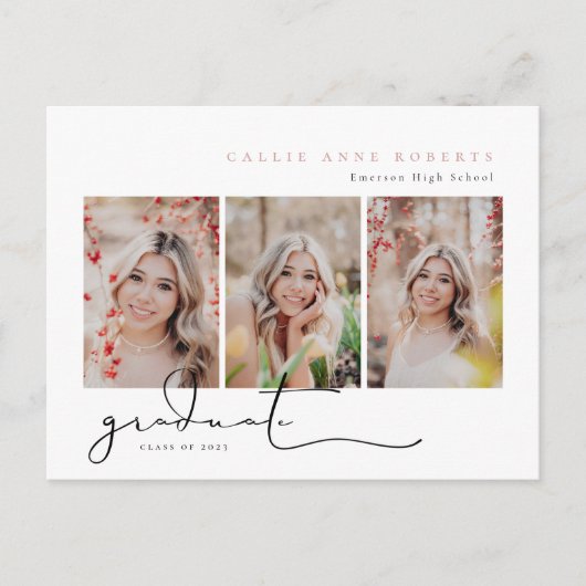 Aankondiging van het Afstuderen van de Foto van Sc Briefkaart (Voorkant)