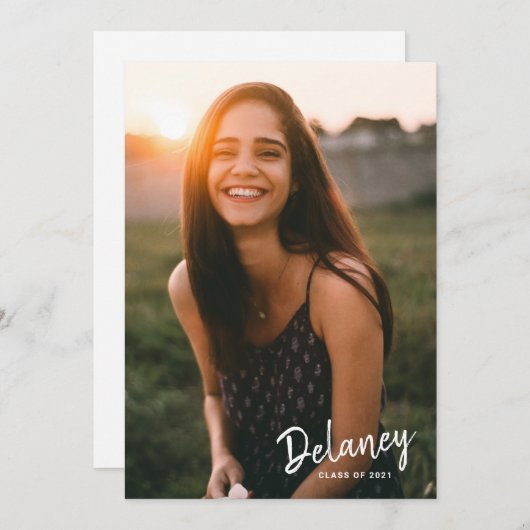 Aankondiging van het Afstuderen van de Foto van Wa (Voorkant / Achterkant)