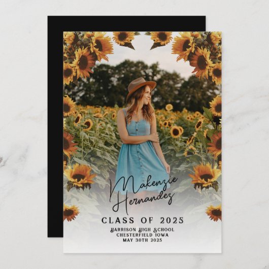 Aankondiging van het Afstuderen van de landelijke (Voorkant / Achterkant)