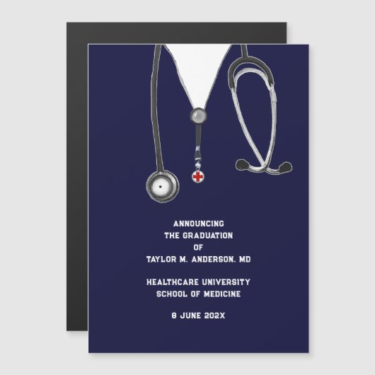 Aankondiging van het Afstuderen van de Medische Sc (Voorkant / Achterkant)