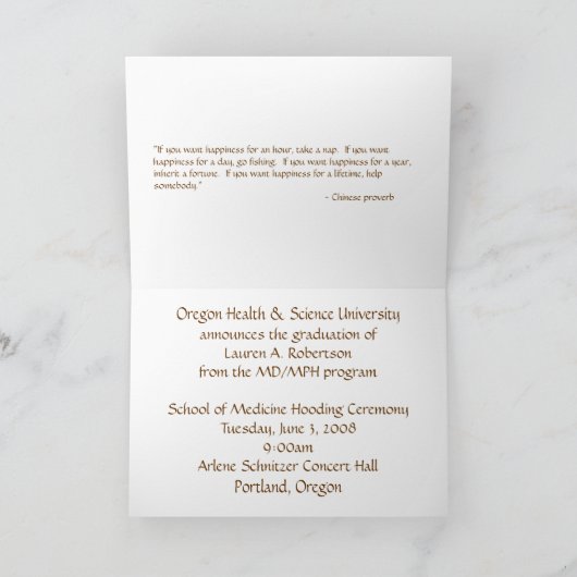 Aankondiging van het Afstuderen van de Medische Sc (Binnen)