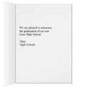 Aankondiging van het Afstuderen van de middelbare  (Binnen (Rechts))