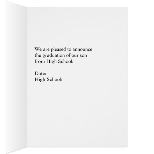 Aankondiging van het Afstuderen van de middelbare  (Binnen (Rechts))