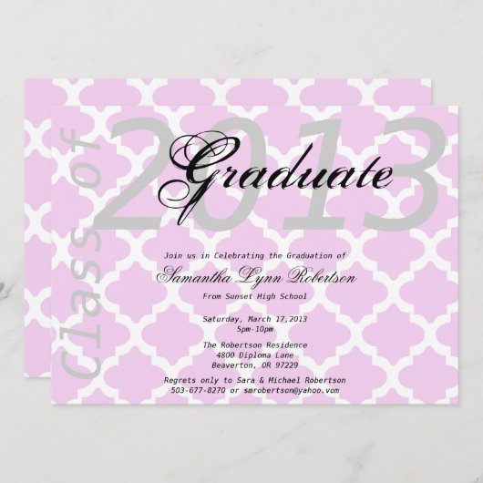 Aankondiging van het Afstuderen van de peulroze El (Voorkant / Achterkant)