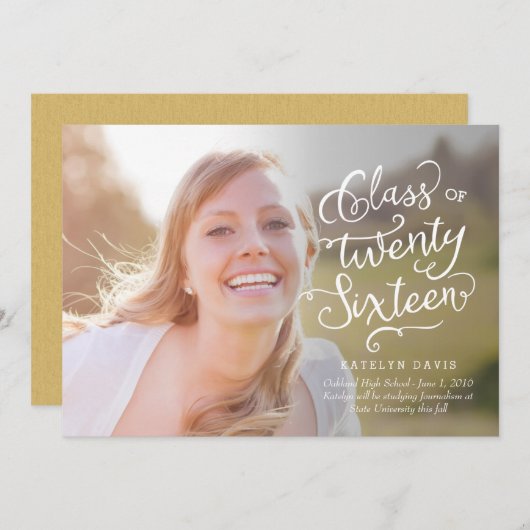 Aankondiging van het Afstuderen van de plechtige v (Voorkant / Achterkant)