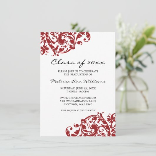 Aankondiging van het Afstuderen van de rode en zwa (Staand voorkant)