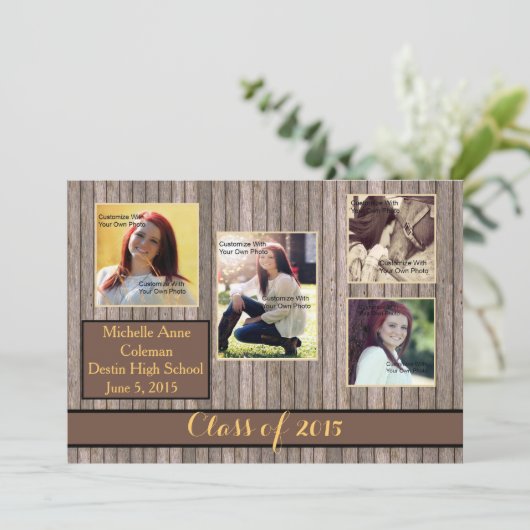 Aankondiging van het Afstuderen van de Rustic Coun (Staand voorkant)