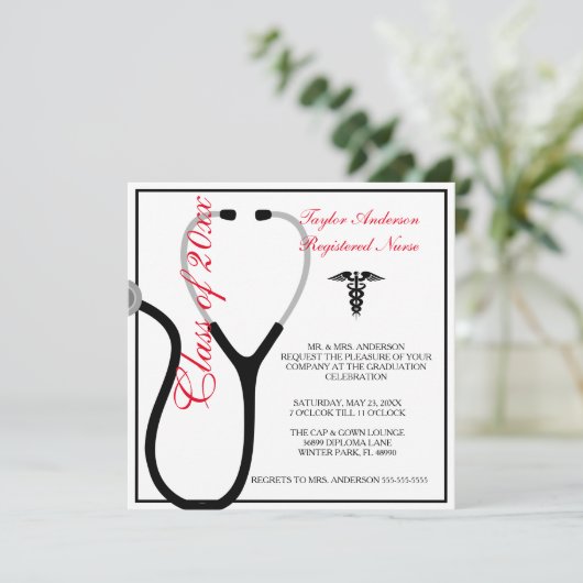 Aankondiging van het Afstuderen van de Stethoscoop (Staand voorkant)