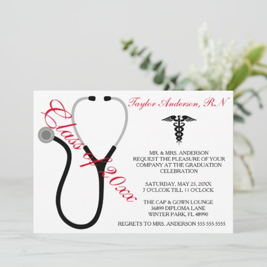 Aankondiging van het Afstuderen van de Stethoscoop (Staand voorkant)