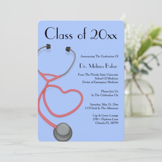 Aankondiging van het Afstuderen van de Stethoscoop (Staand voorkant)