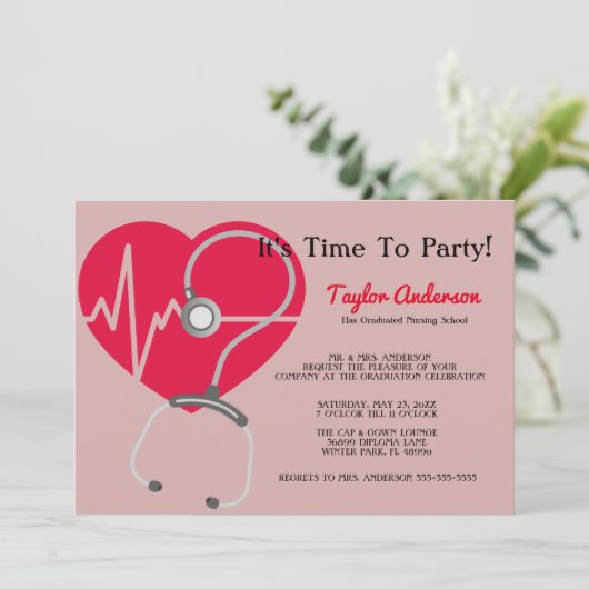 Aankondiging van het Afstuderen van de Stethoscoop (Staand voorkant)