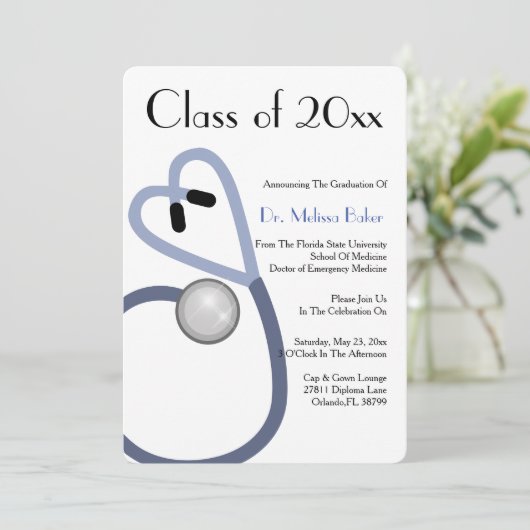 Aankondiging van het Afstuderen van de Stethoscoop (Staand voorkant)