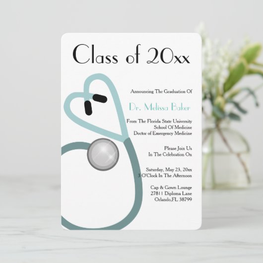 Aankondiging van het Afstuderen van de Stethoscoop (Staand voorkant)