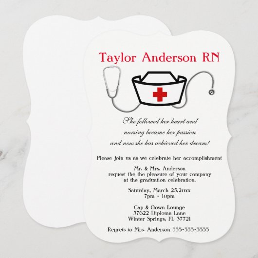 Aankondiging van het Afstuderen van de Stethoscoop (Voorkant / Achterkant)