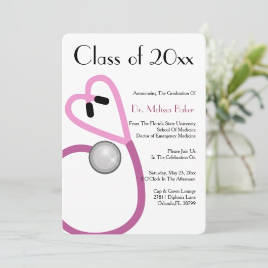 Aankondiging van het Afstuderen van de Stethoscoop (Staand voorkant)