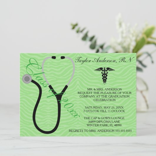 Aankondiging van het Afstuderen van de Stethoscoop (Staand voorkant)