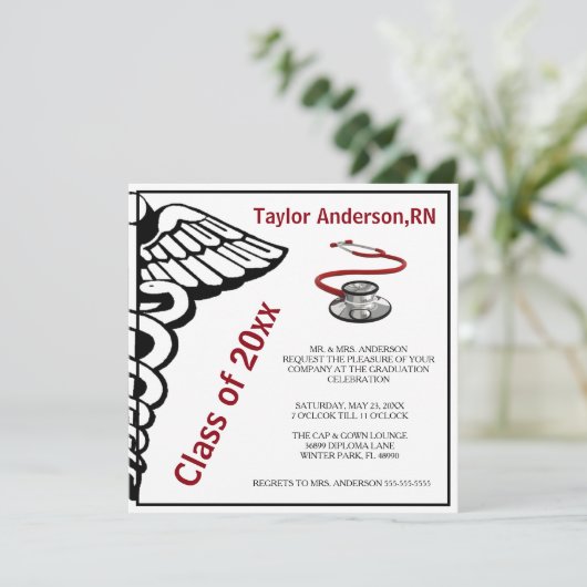 Aankondiging van het Afstuderen van de Stethoscoop (Staand voorkant)