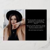 Aankondiging van het Afstuderen van Elegant Afstud (Achterkant)