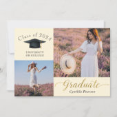 Aankondiging van het Afstuderen van Elegant Beige  (Voorkant)