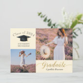 Aankondiging van het Afstuderen van Elegant Beige  (Staand voorkant)