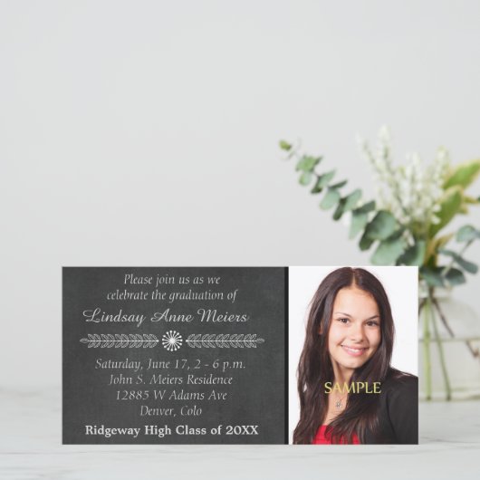 Aankondiging van het Afstuderen van het Chalkboard (Staand voorkant)