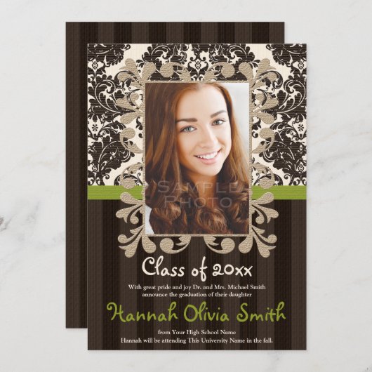 Aankondiging van het Afstuderen van het Lijst van (Voorkant / Achterkant)